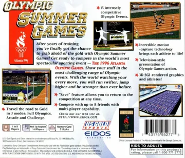 Olympic Summer Games (US) box cover back